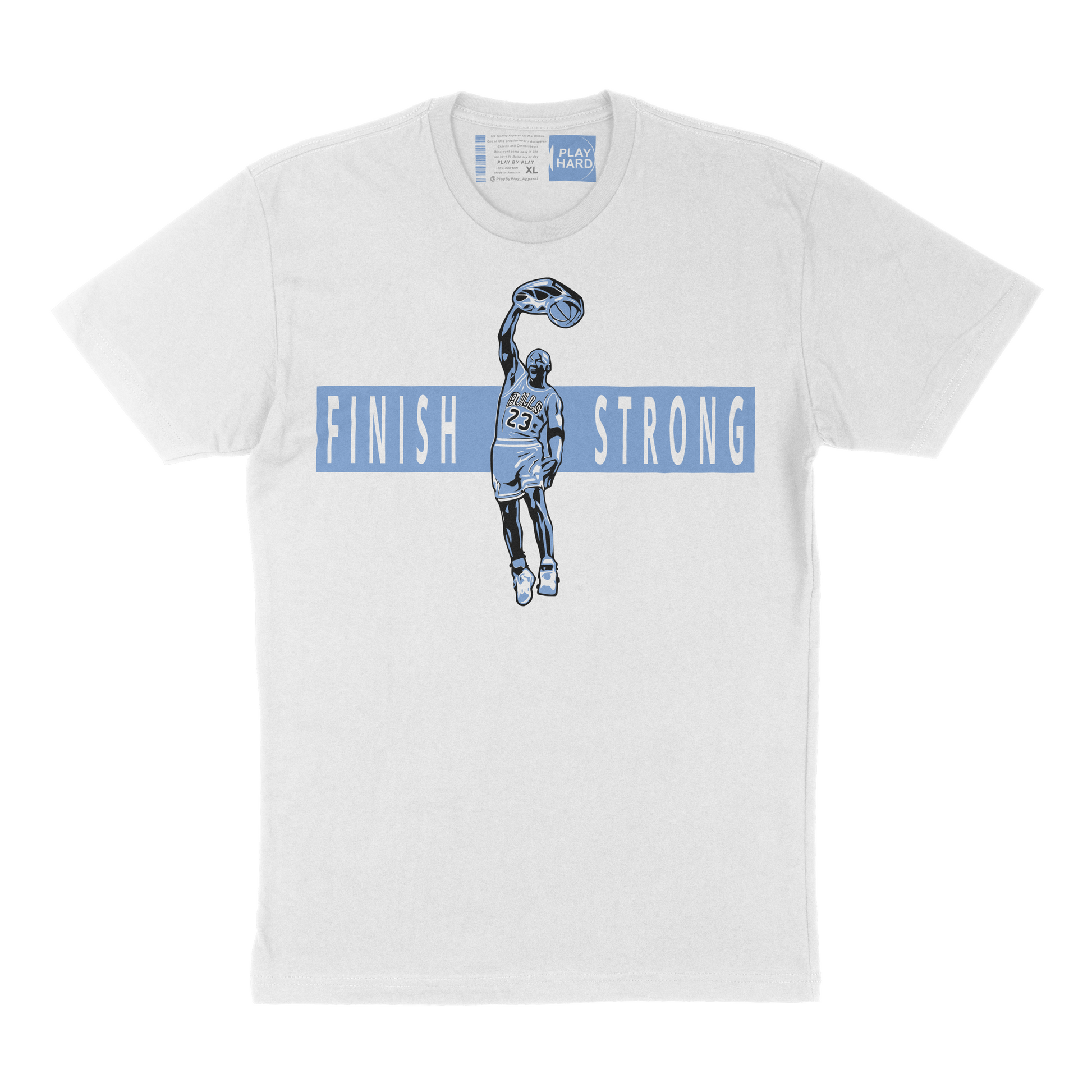 Jordan blue sales and white shirt